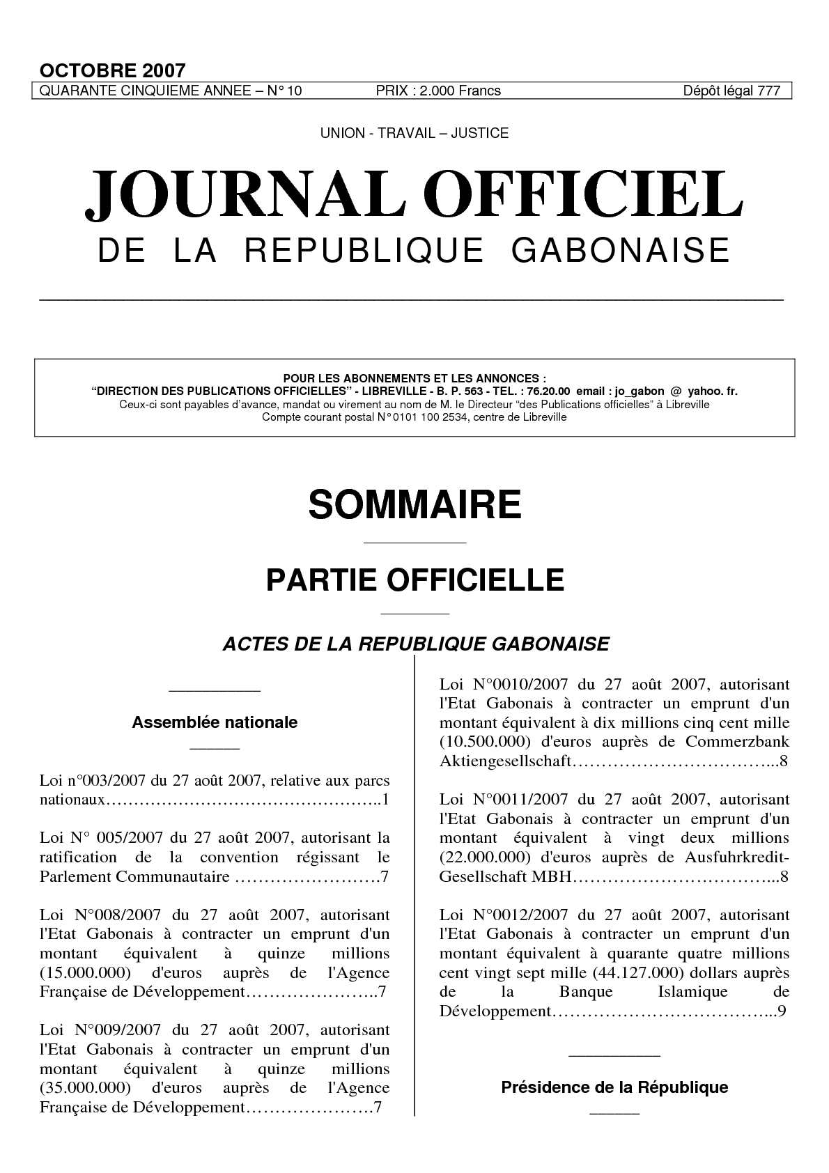 Journal Officiel n°118 Bis du 10 juin 2021