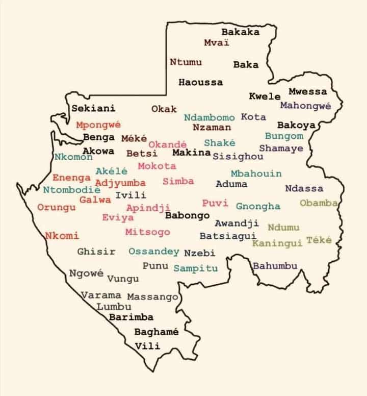 Groupes ethniques du Gabon par zone géographique